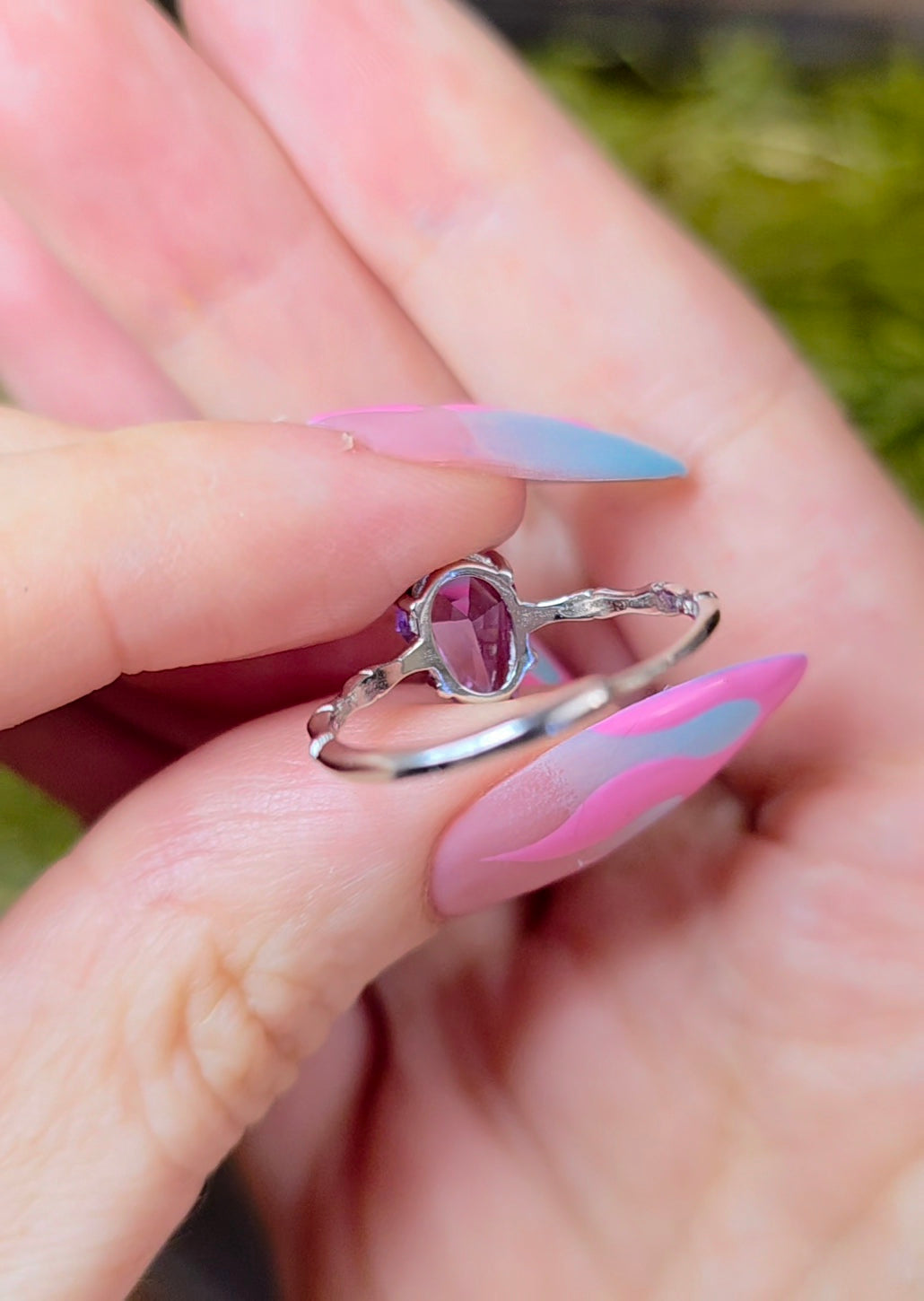 Amethyst Coffin Ring B