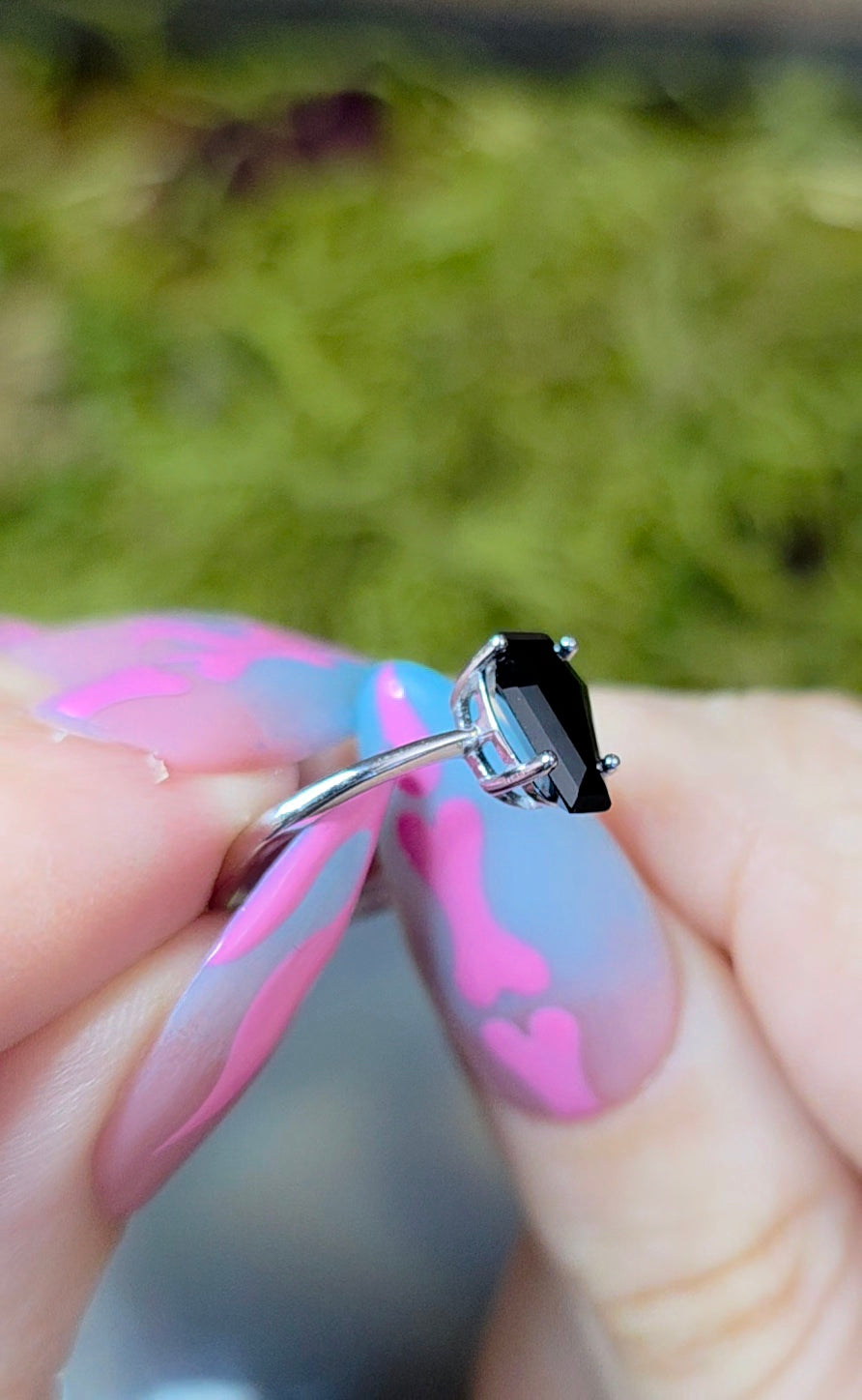 Black Spinel Coffin Ring