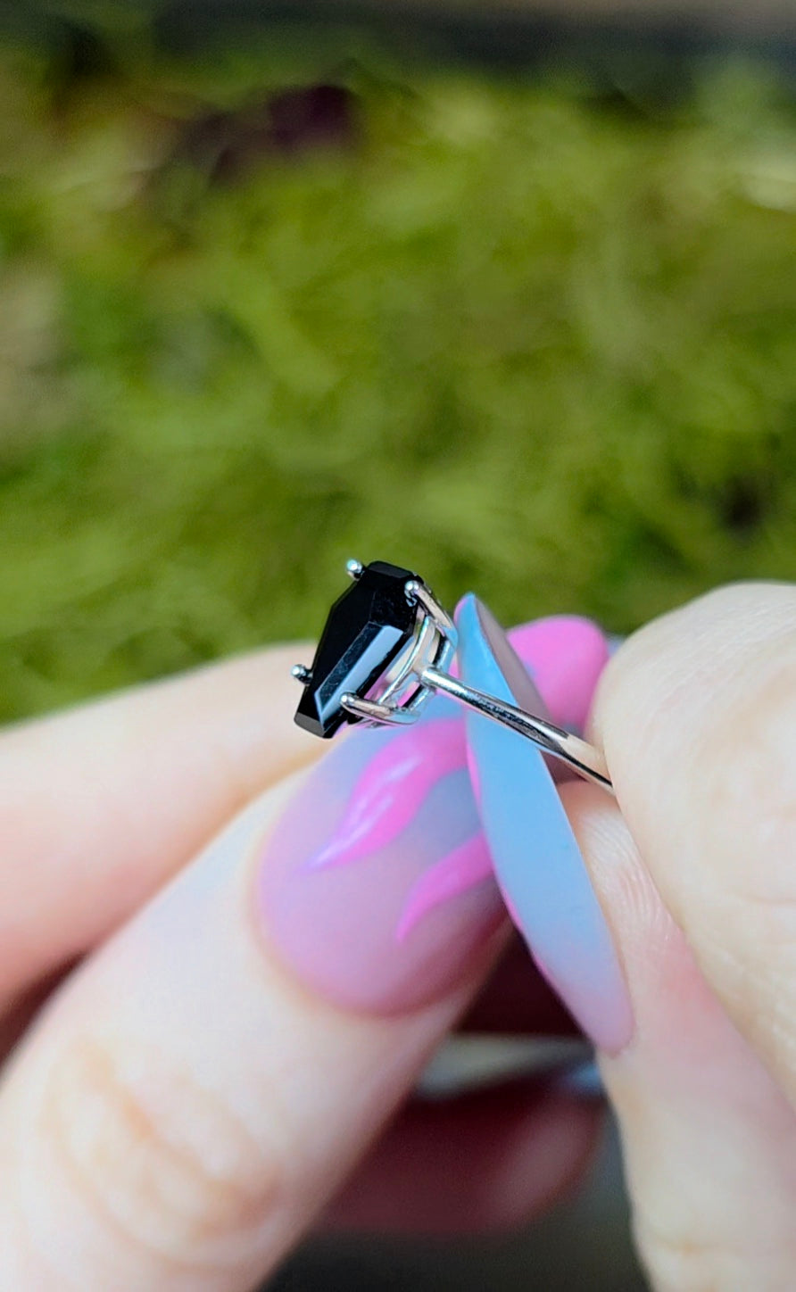 Black Spinel Coffin Ring