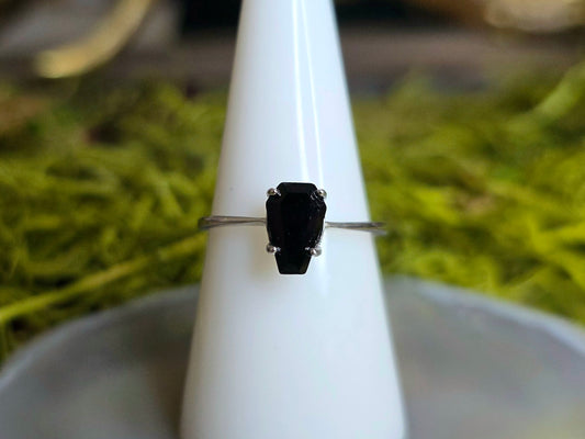 Black Spinel Coffin Ring