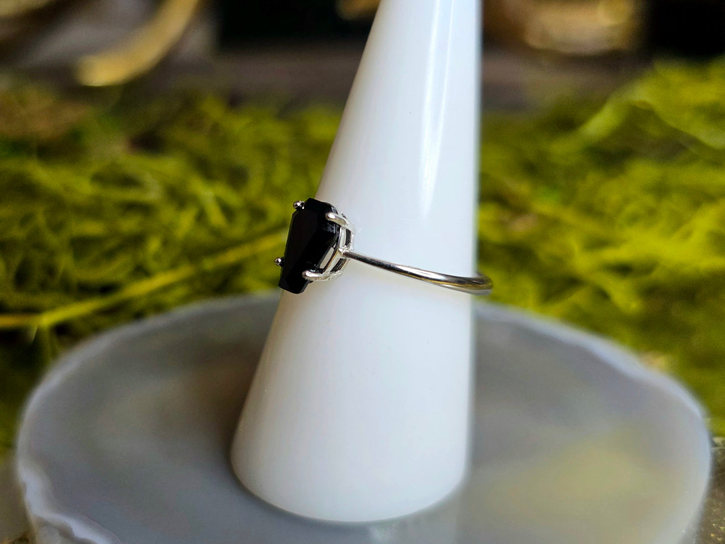 Black Spinel Coffin Ring