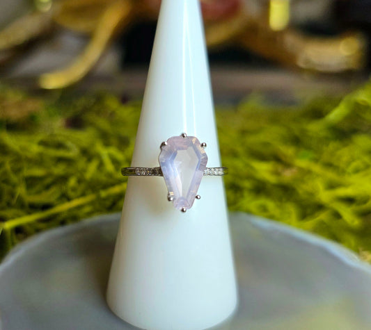 Rose Quartz Coffin Ring