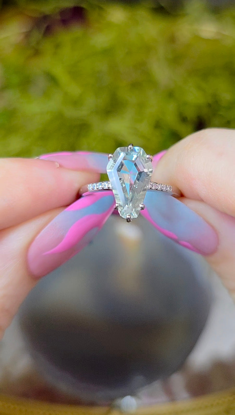 Prasiolite Coffin Ring