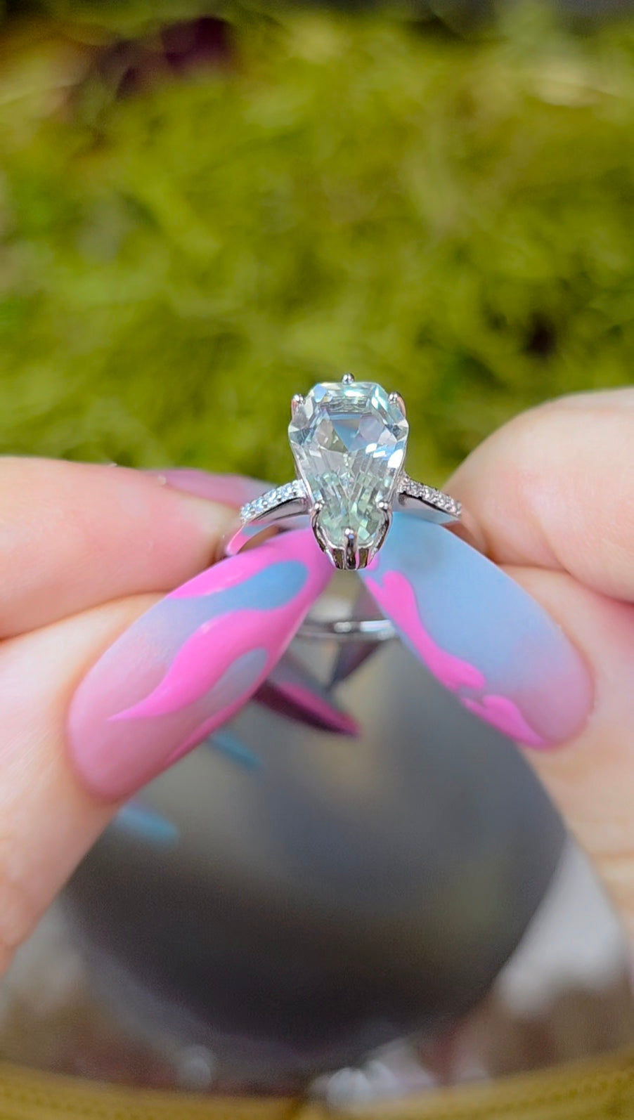 Prasiolite Coffin Ring