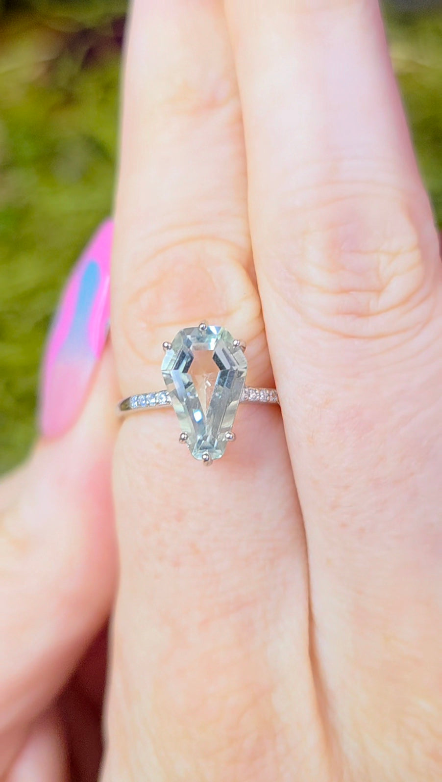 Prasiolite Coffin Ring