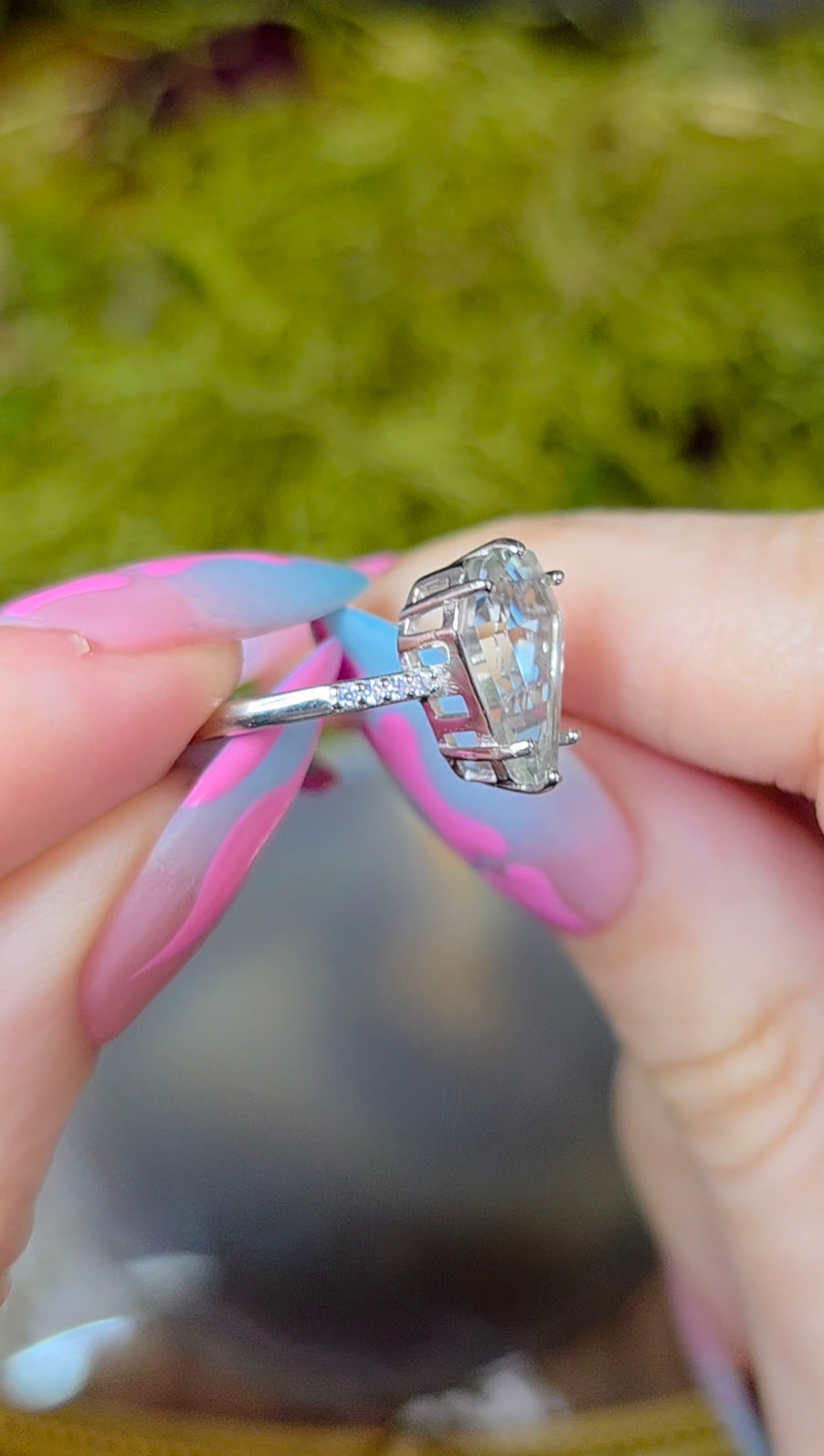 Prasiolite Coffin Ring