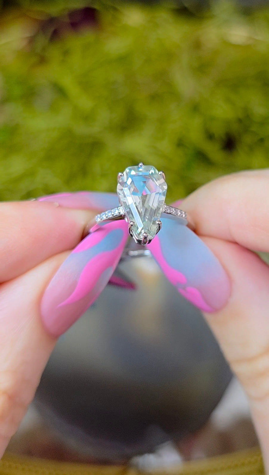 Prasiolite Coffin Ring