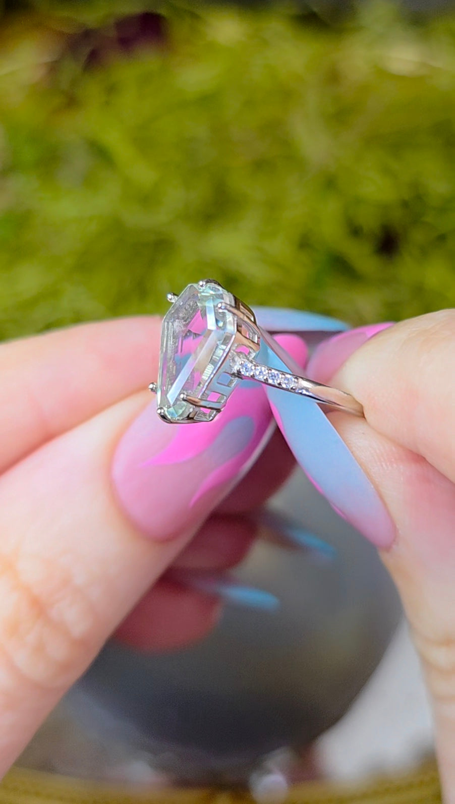 Prasiolite Coffin Ring