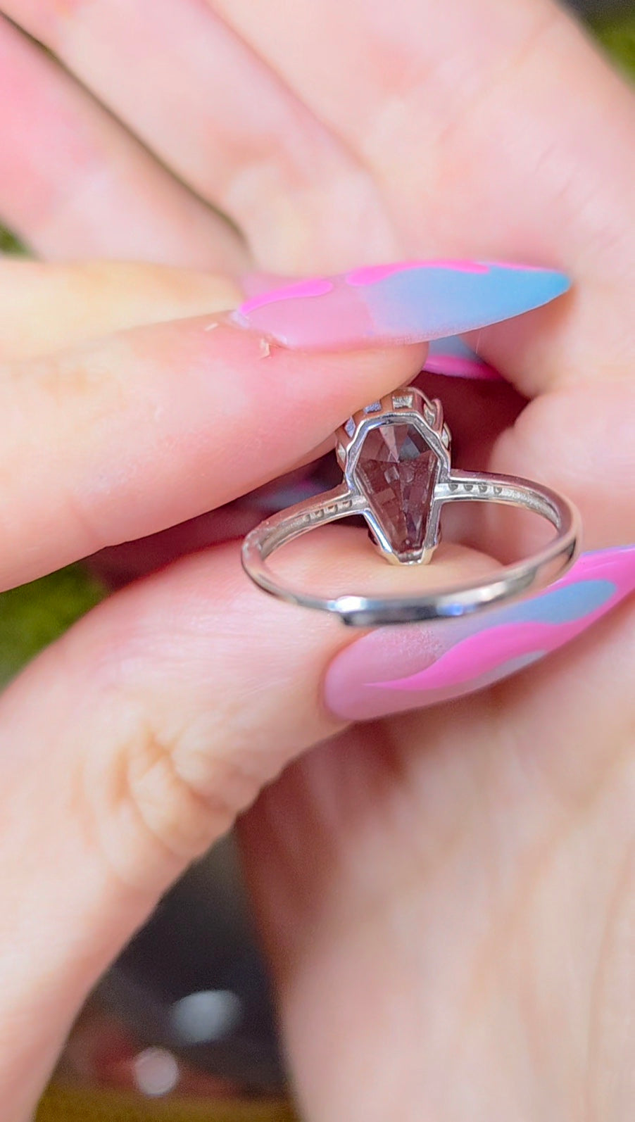 Prasiolite Coffin Ring