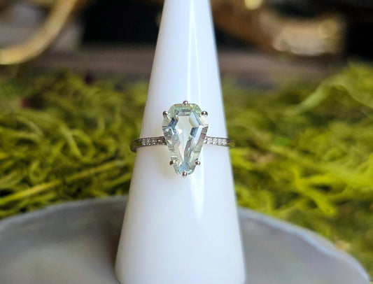 Prasiolite Coffin Ring