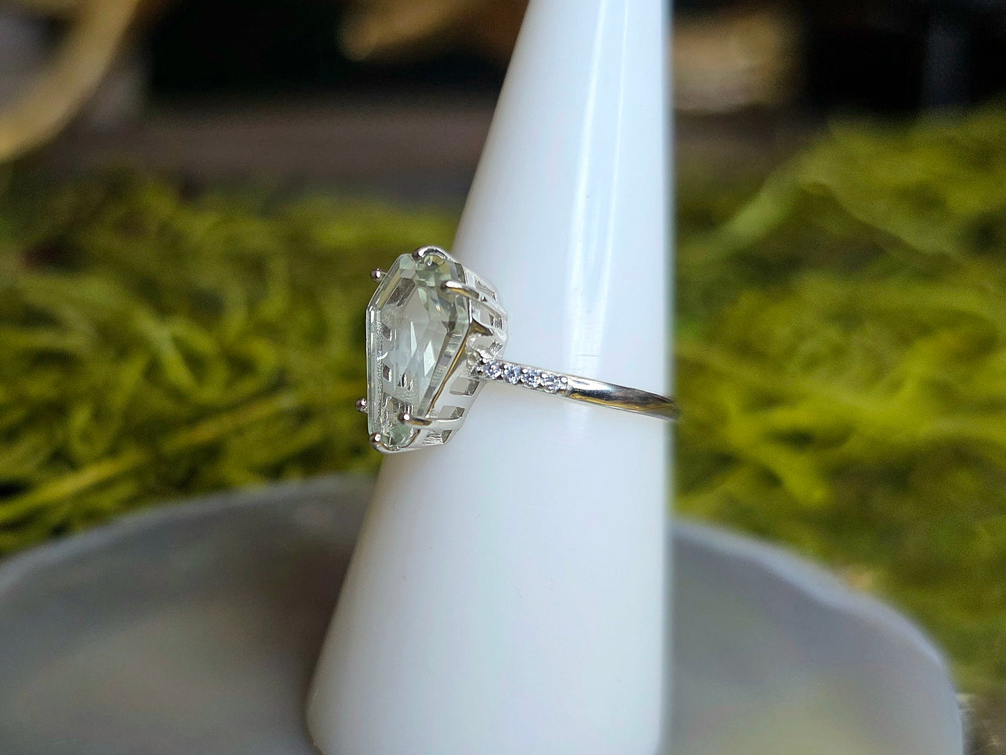 Prasiolite Coffin Ring