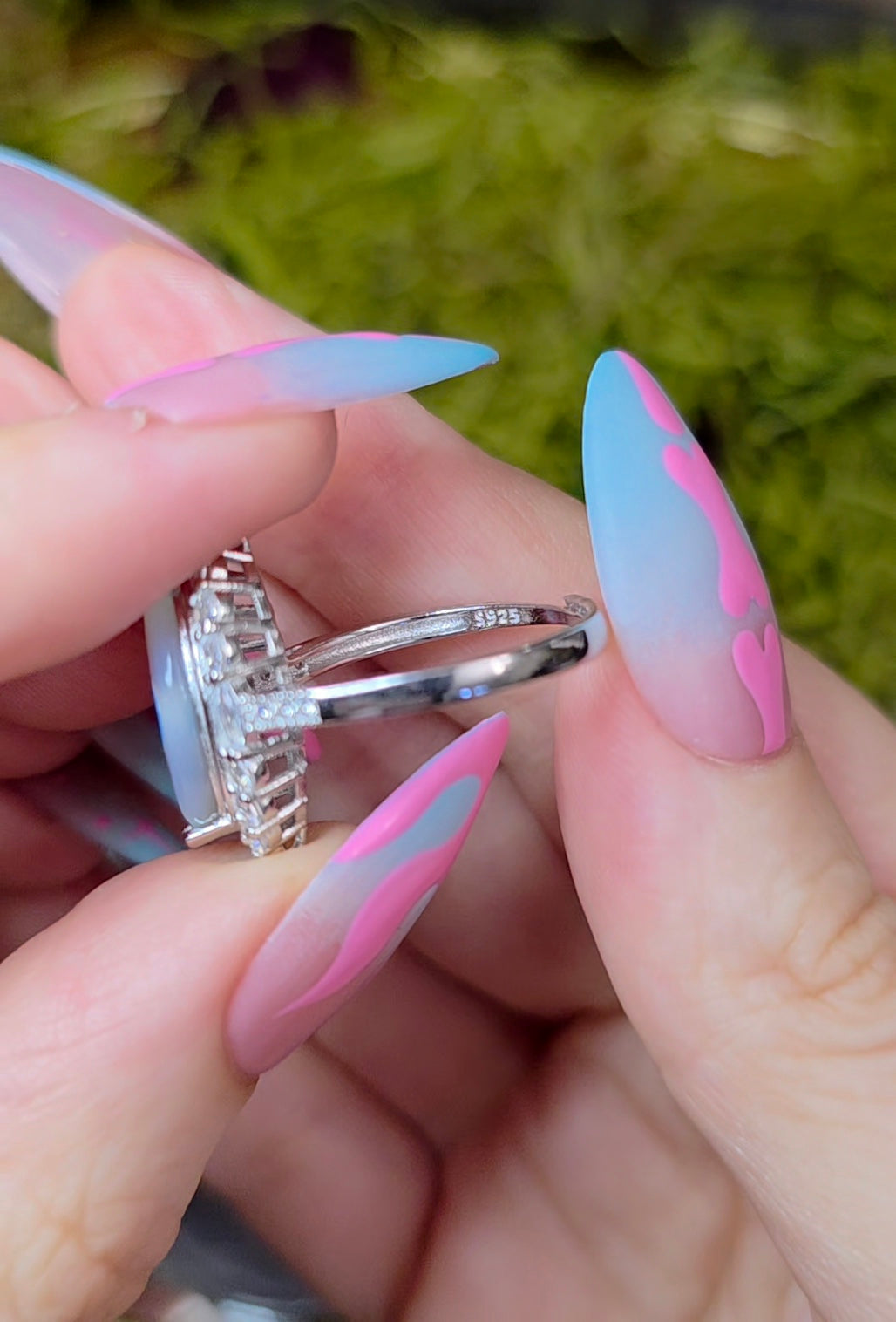 White Shell Evil Eye Ring