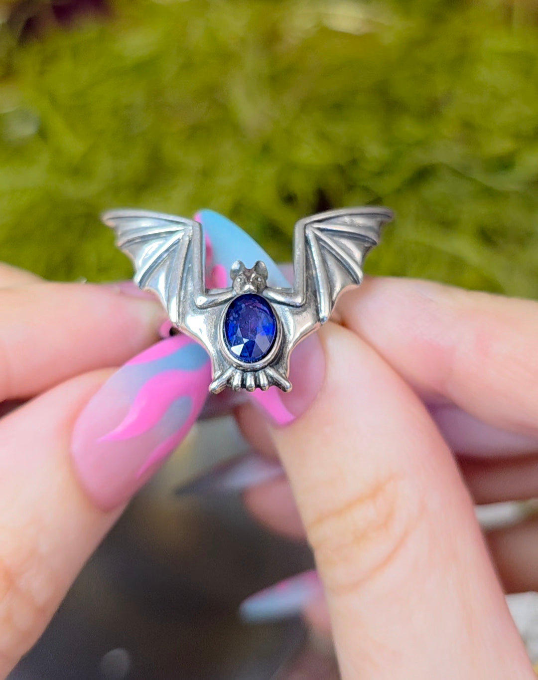 Blue Sapphire Bat Ring