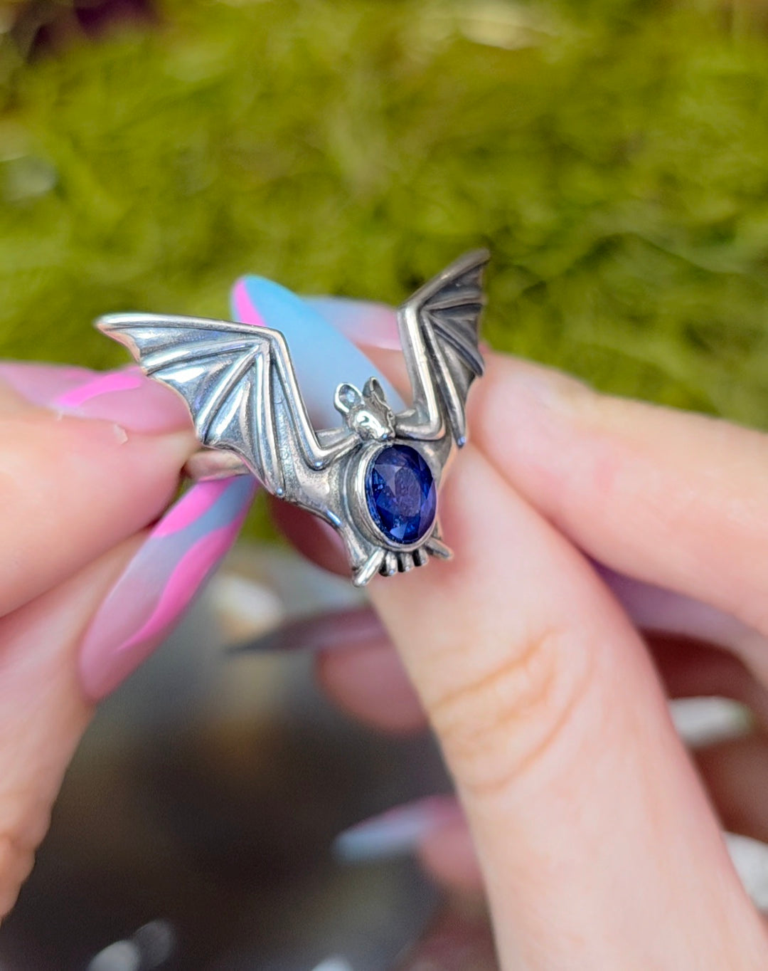 Blue Sapphire Bat Ring