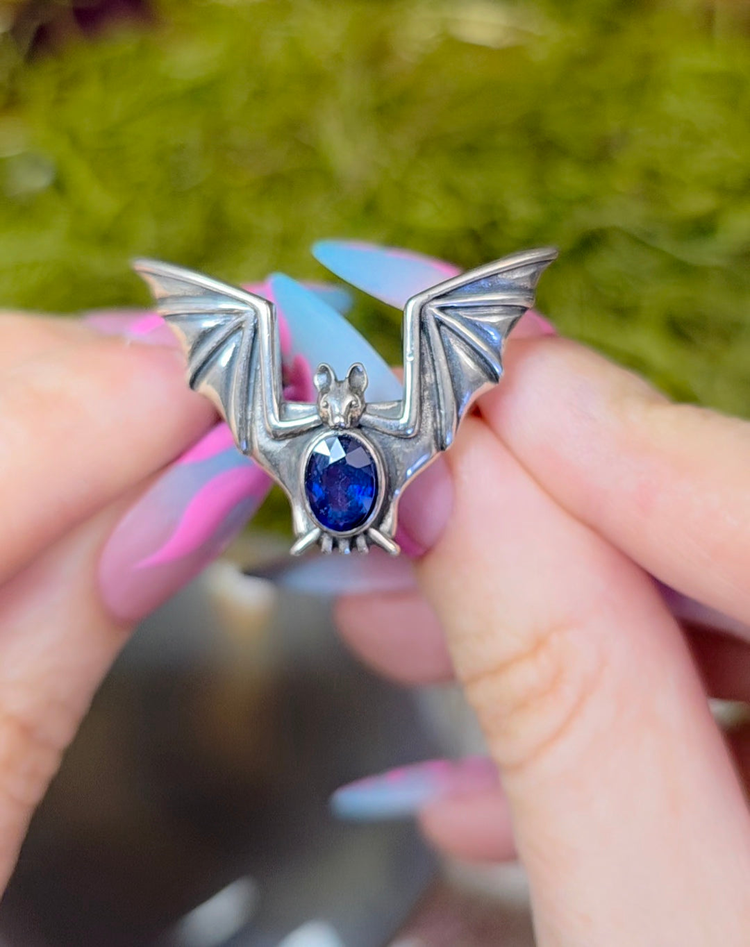 Blue Sapphire Bat Ring