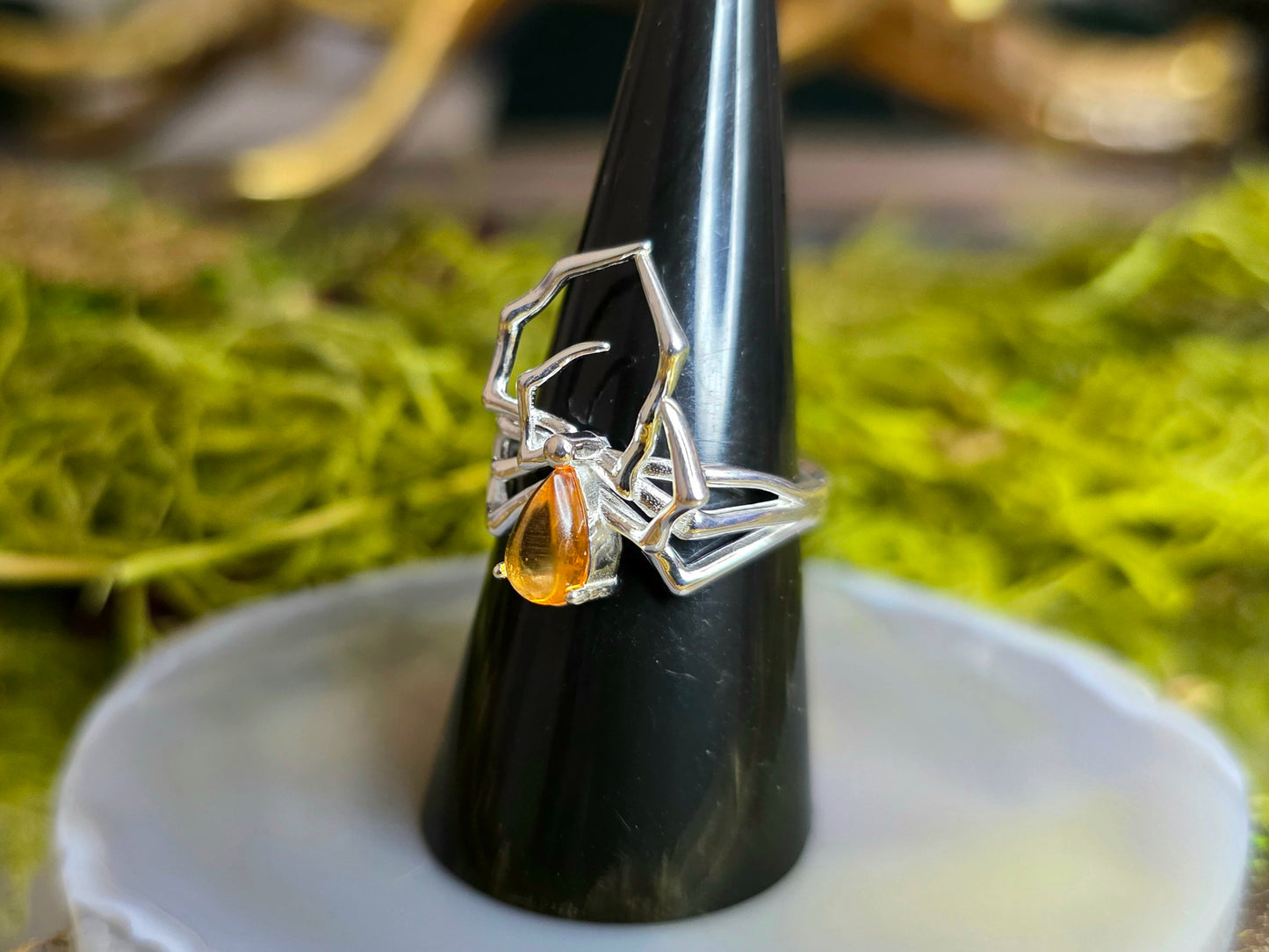 Blue Tourmaline Spider Ring