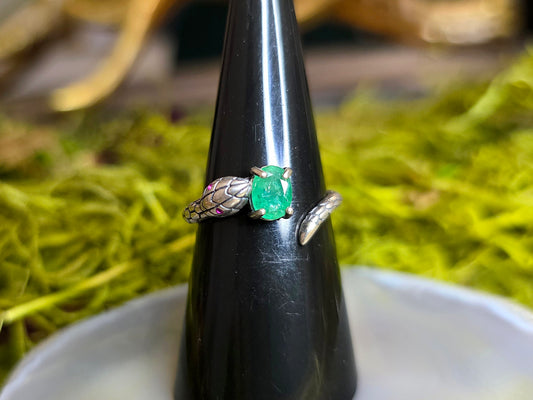 Emerald Snake Ring