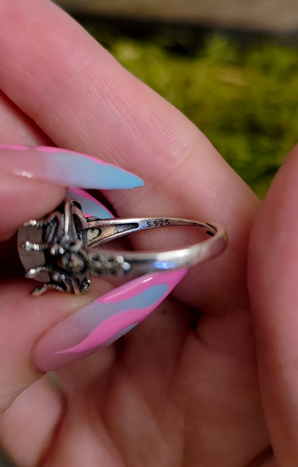 Rainbow Moonstone Medusa Ring B