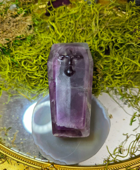 Banded Purple Fluorite Coffin