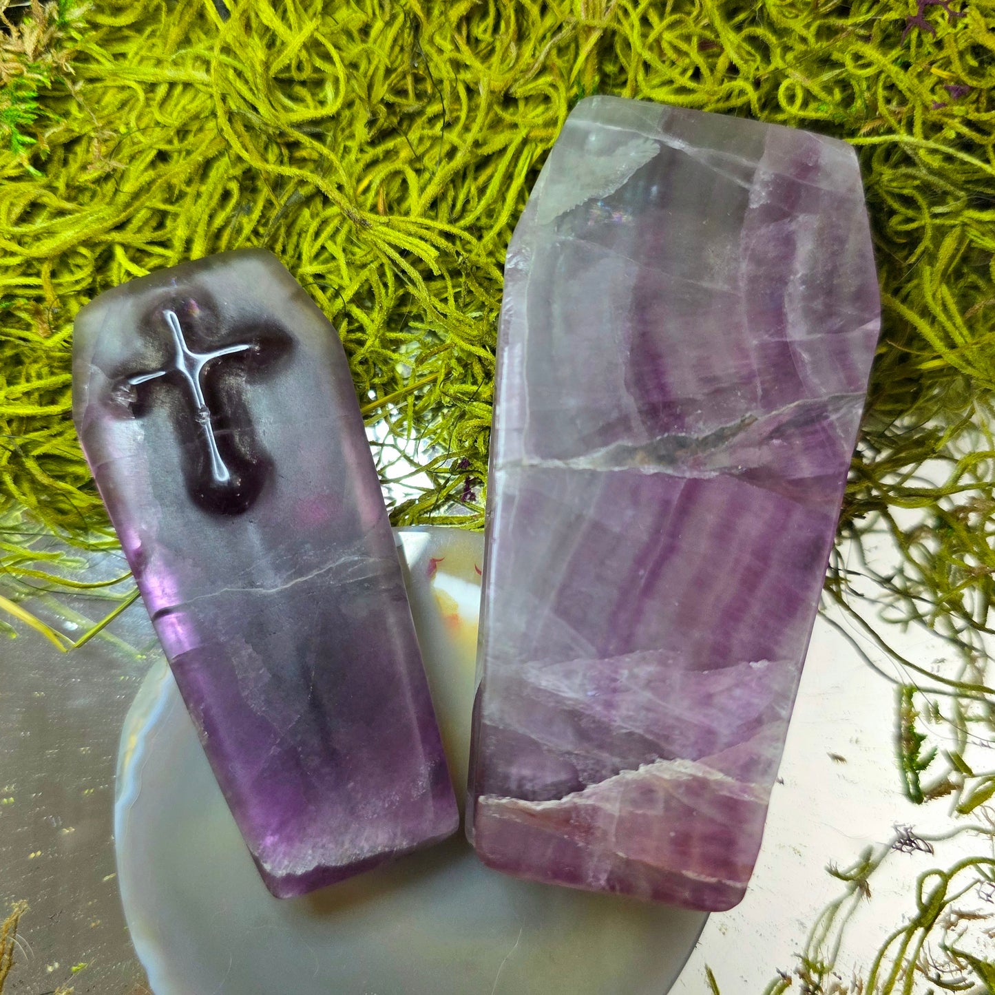 Banded Purple Fluorite Coffin