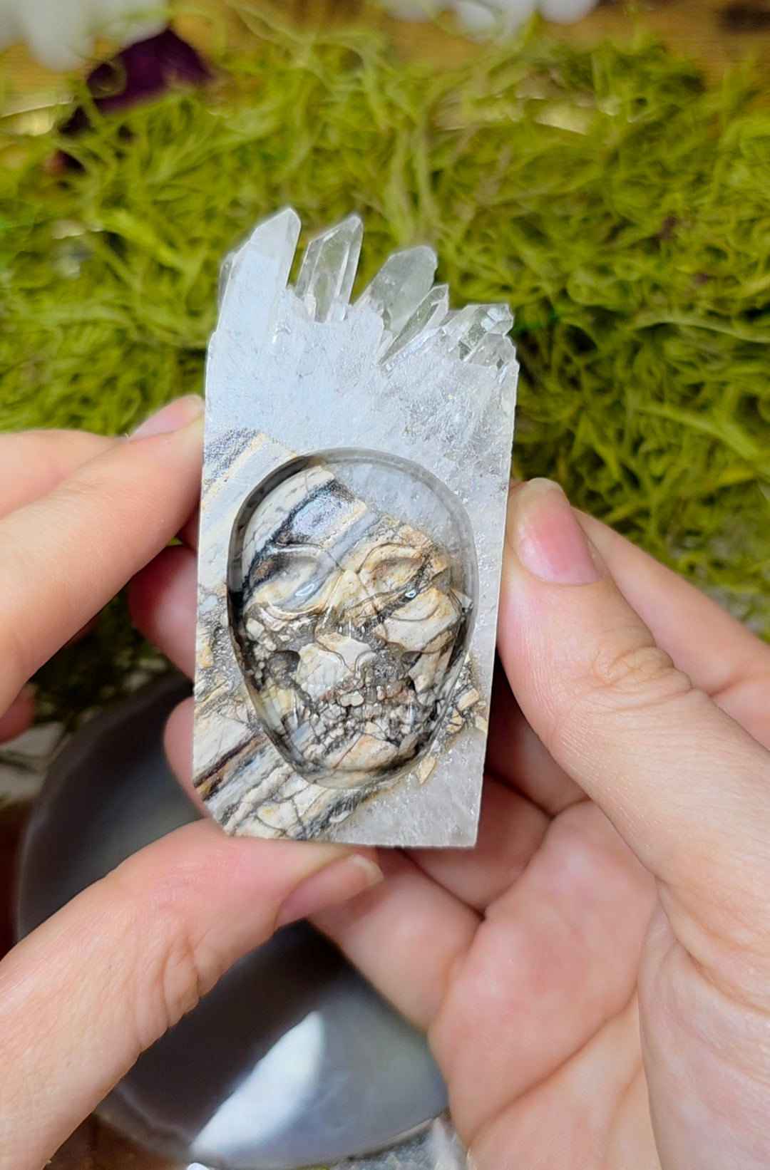 Clear Quartz in Matrix Skull A