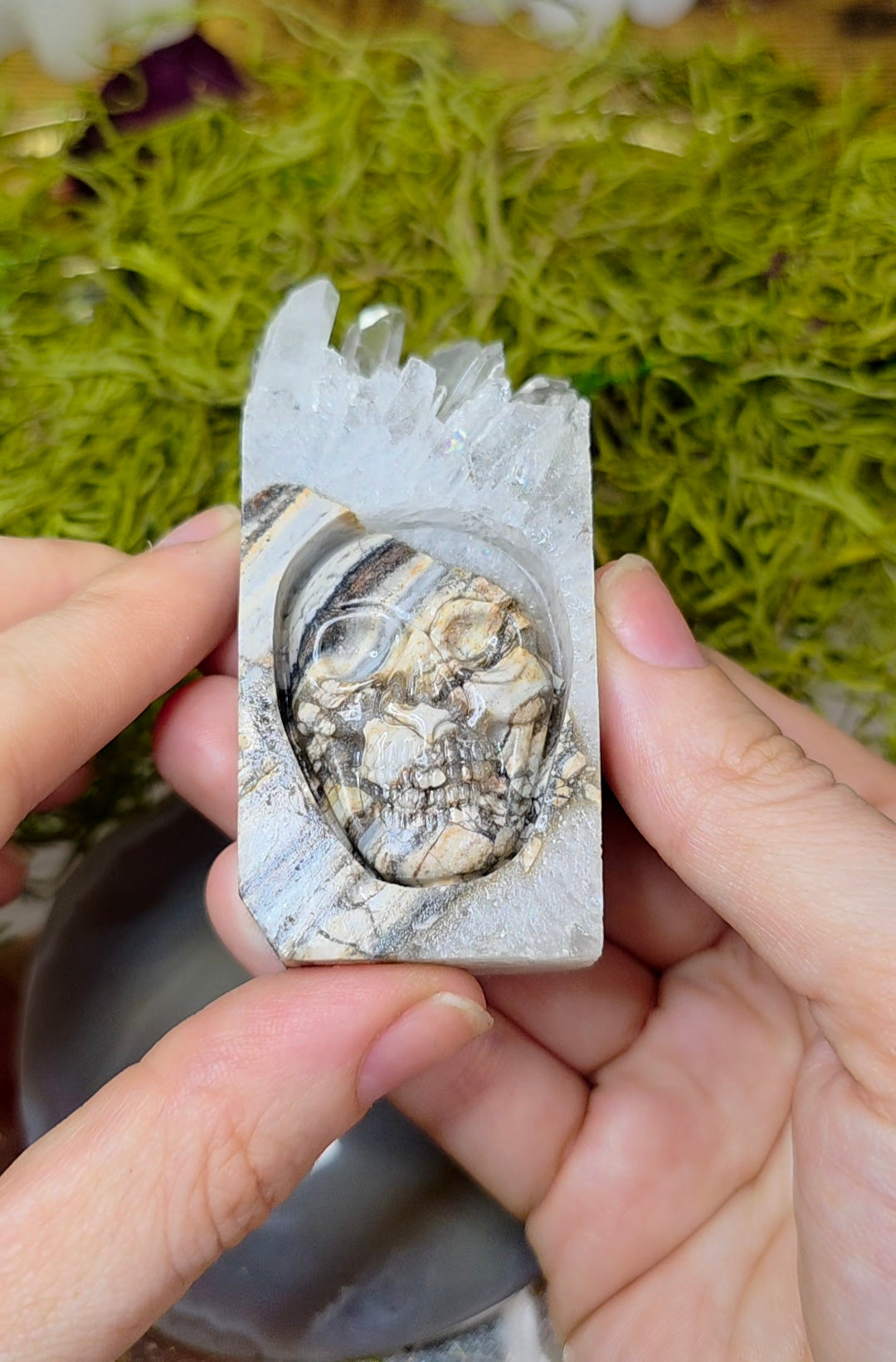 Clear Quartz in Matrix Skull A