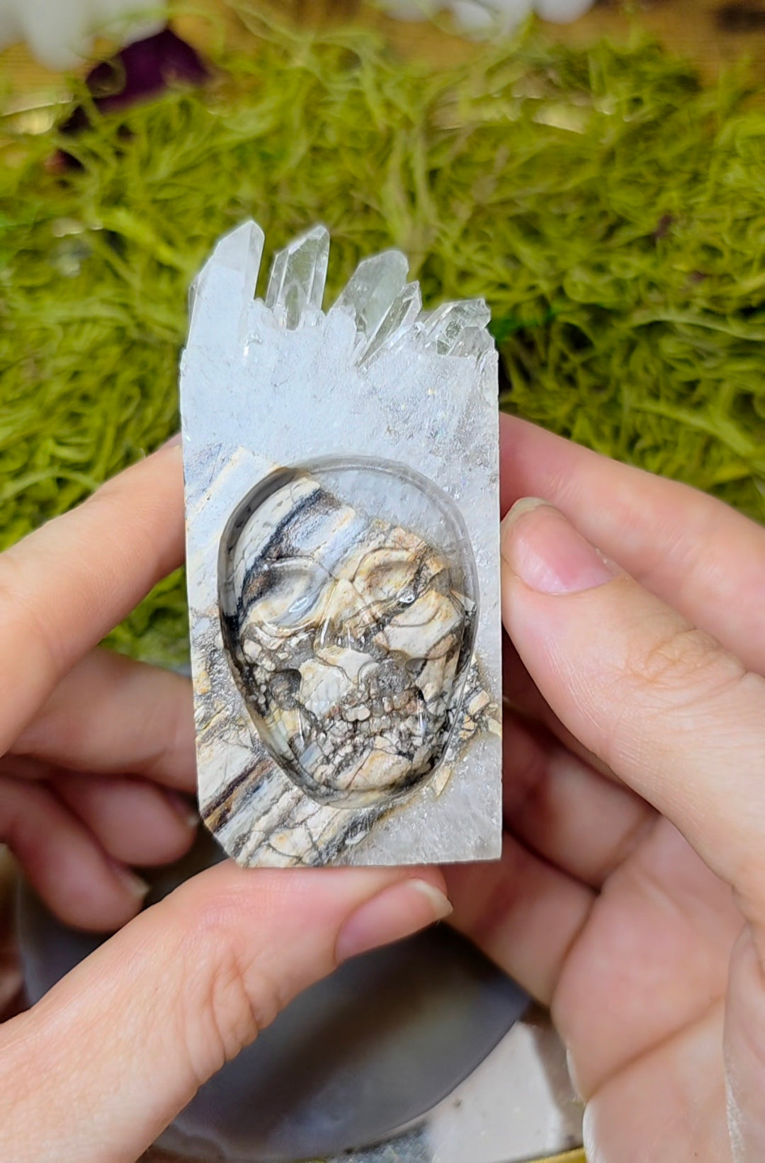 Clear Quartz in Matrix Skull A