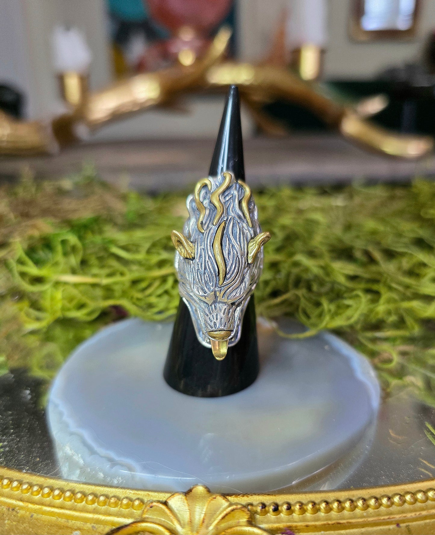 Turquoise-Eyed Werewolf Ring