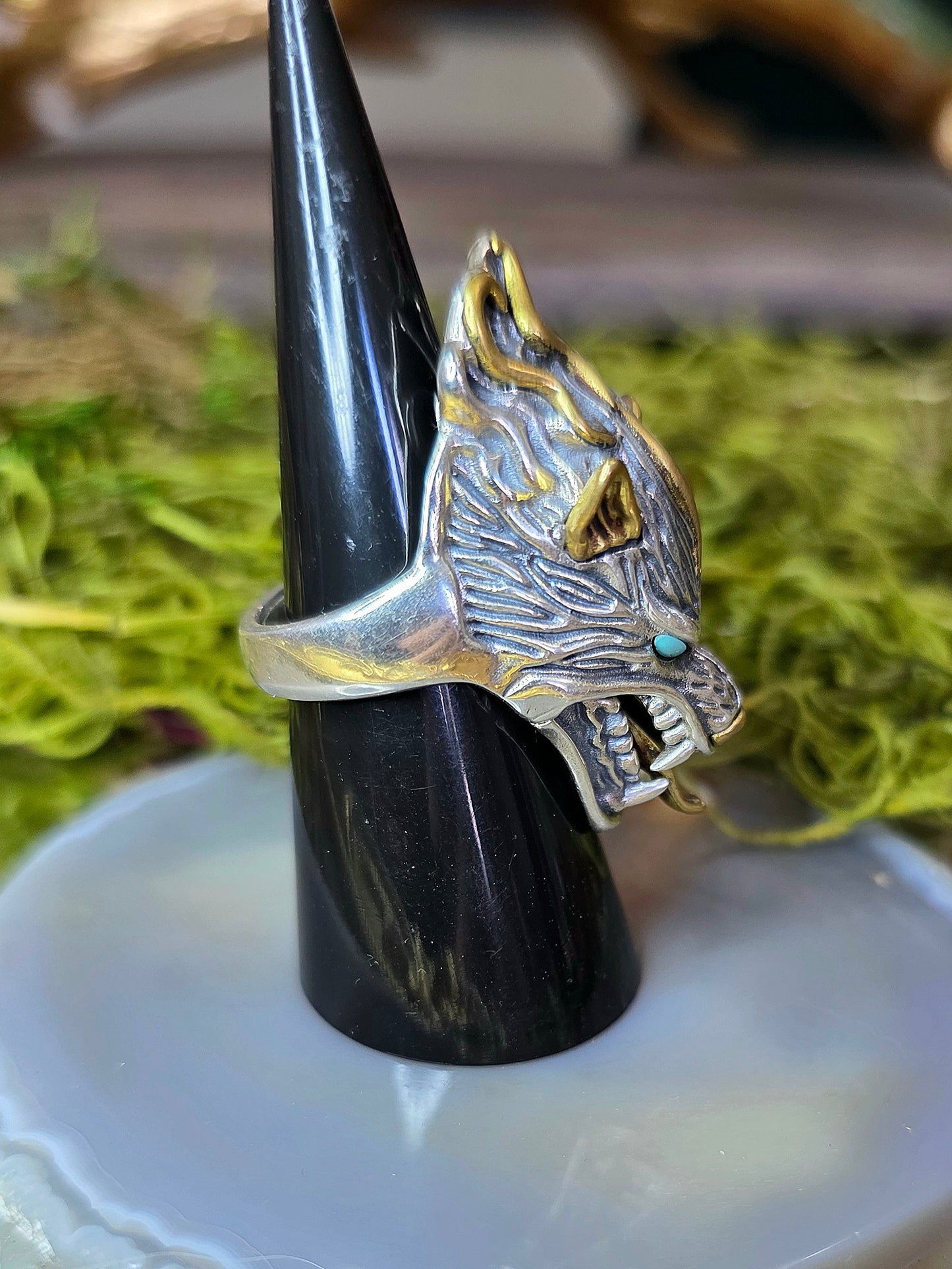 Turquoise-Eyed Werewolf Ring