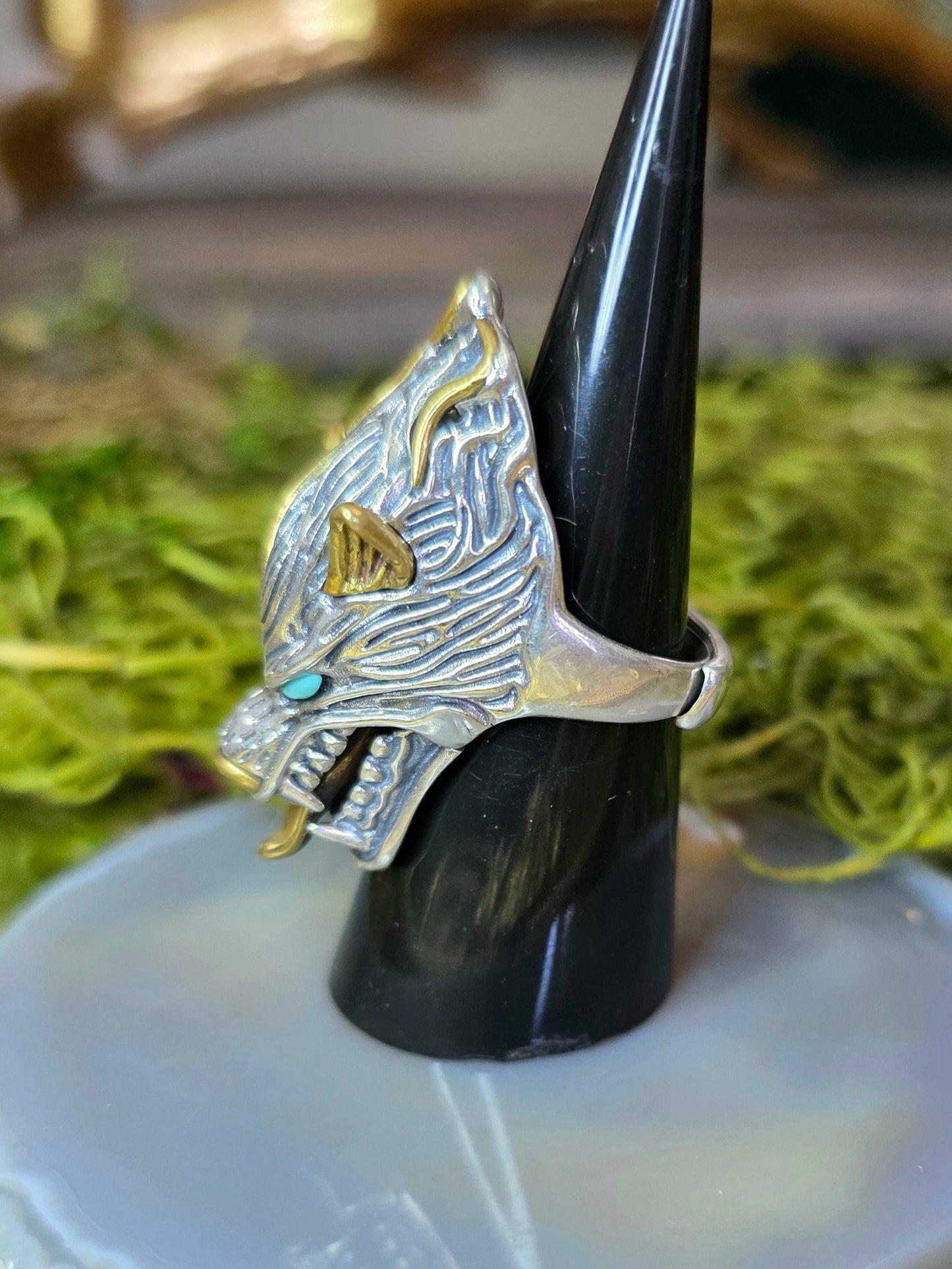 Turquoise-Eyed Werewolf Ring