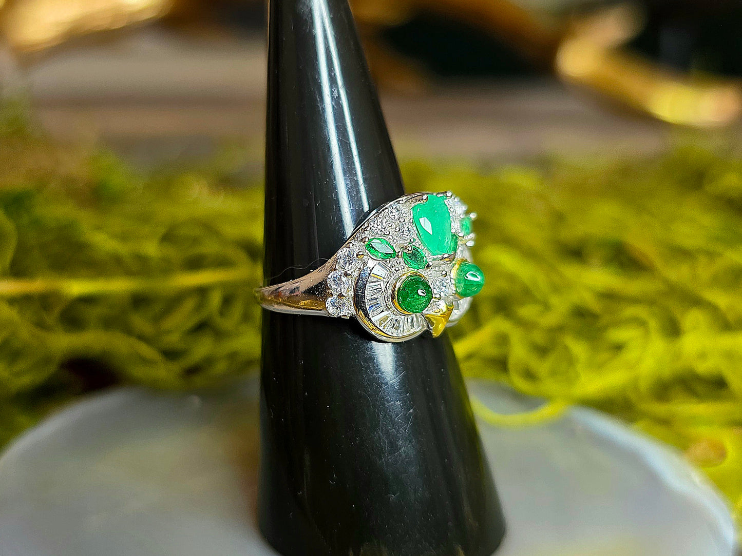 Emerald Owl Ring