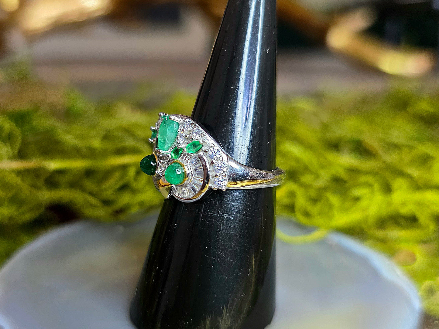 Emerald Owl Ring