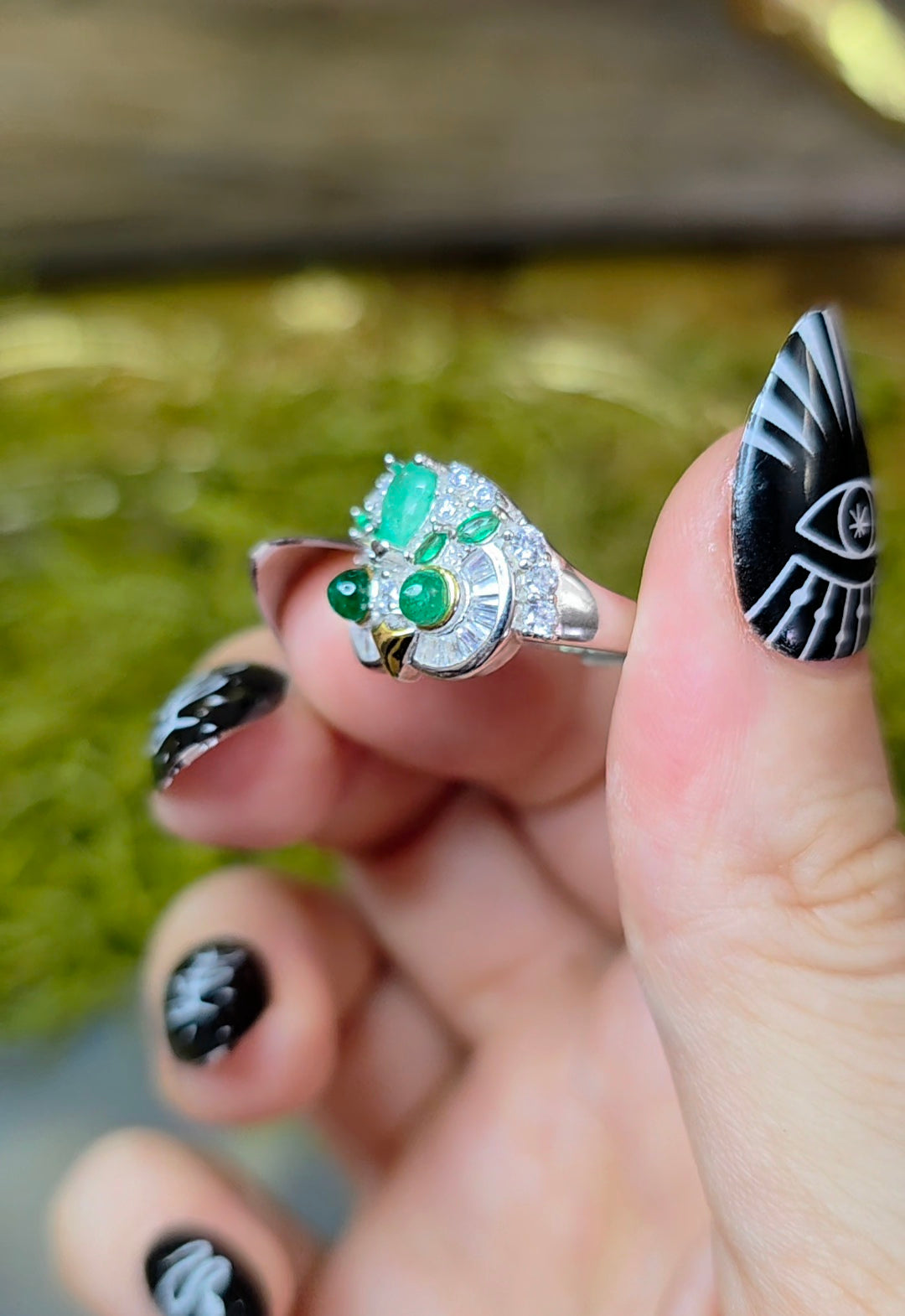 Emerald Owl Ring