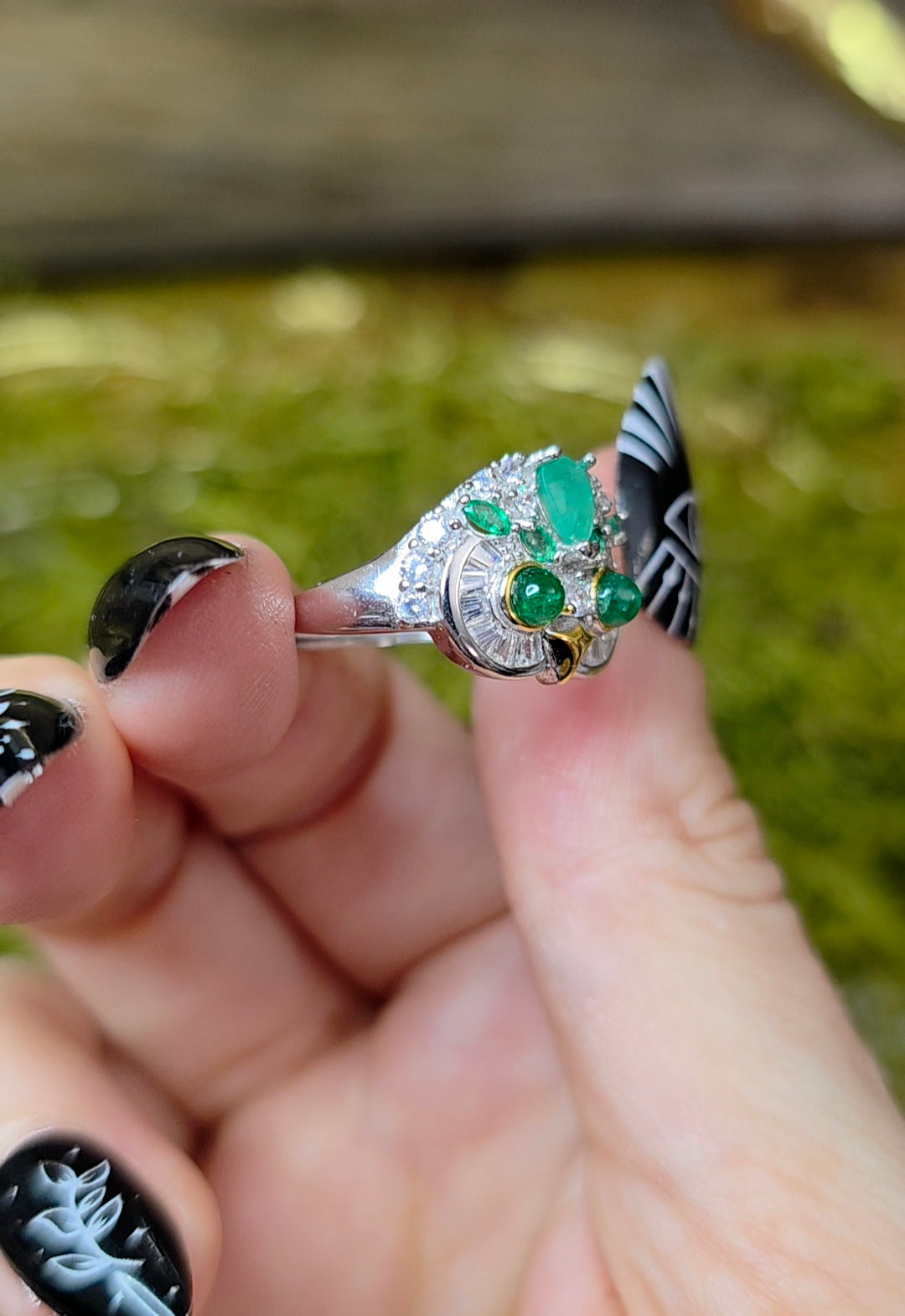 Emerald Owl Ring