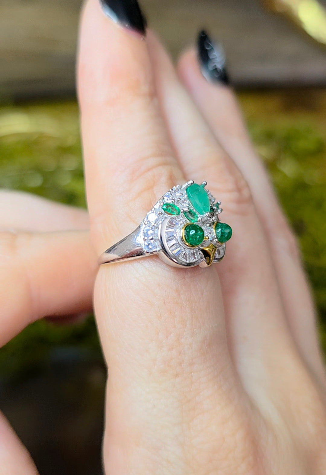 Emerald Owl Ring