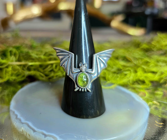 Green Garnet Bat Ring