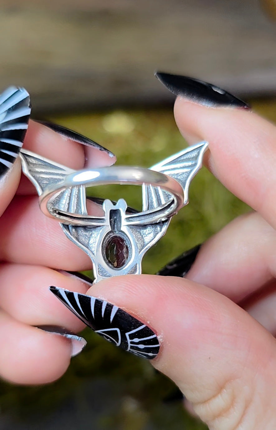 Smokey Quartz Bat Ring