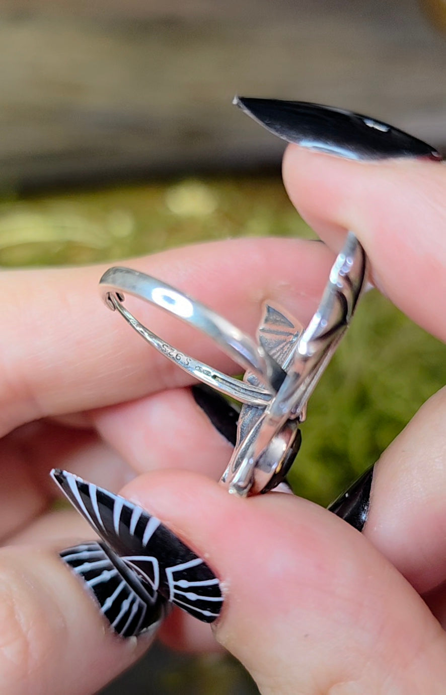 Smokey Quartz Bat Ring