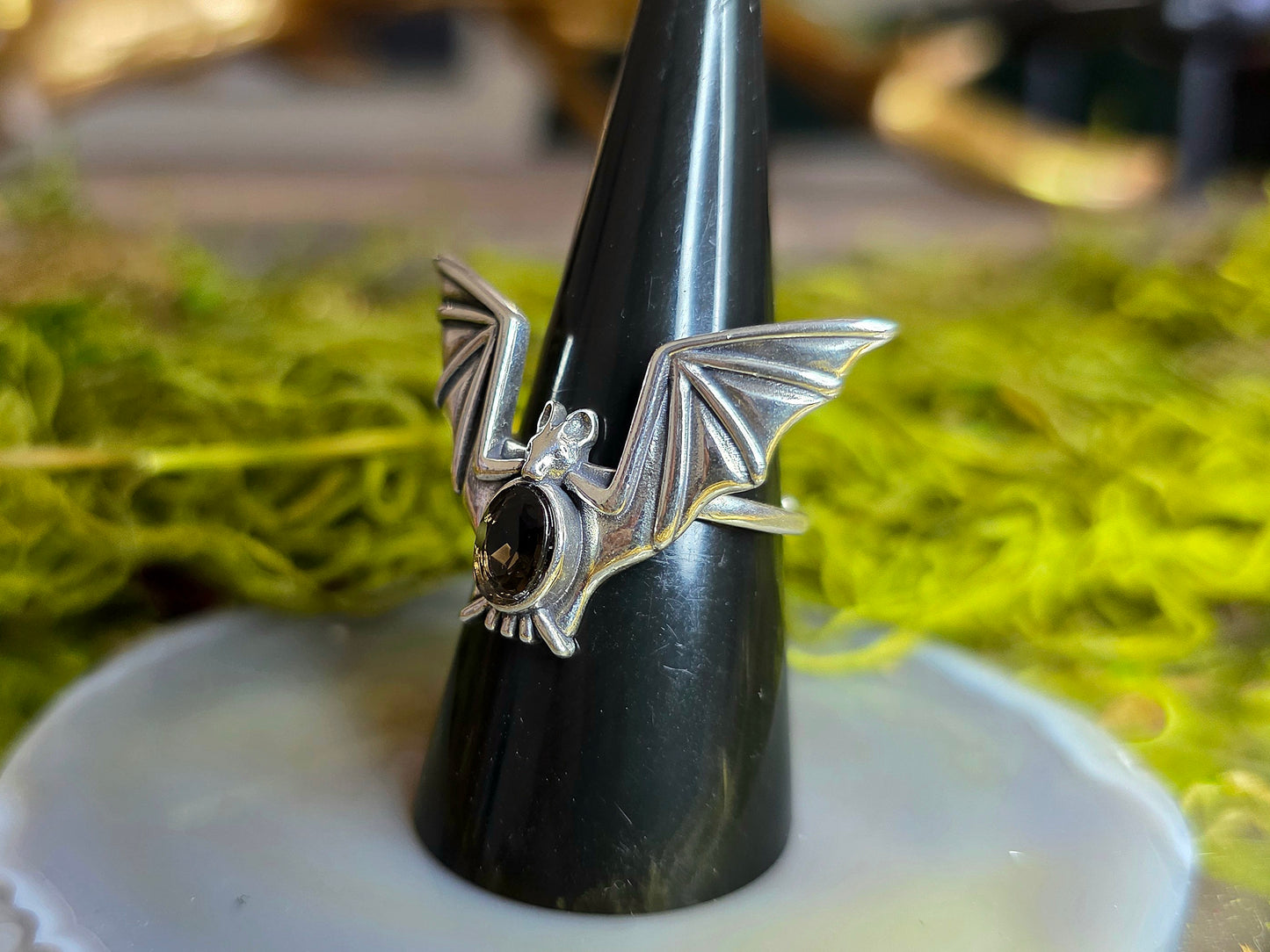 Smokey Quartz Bat Ring