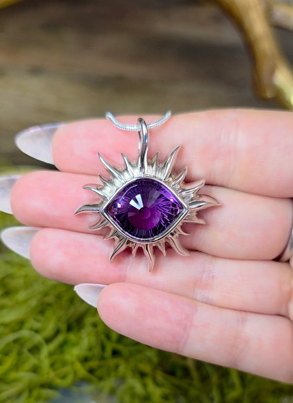 Amethyst Evil Eye Pendant