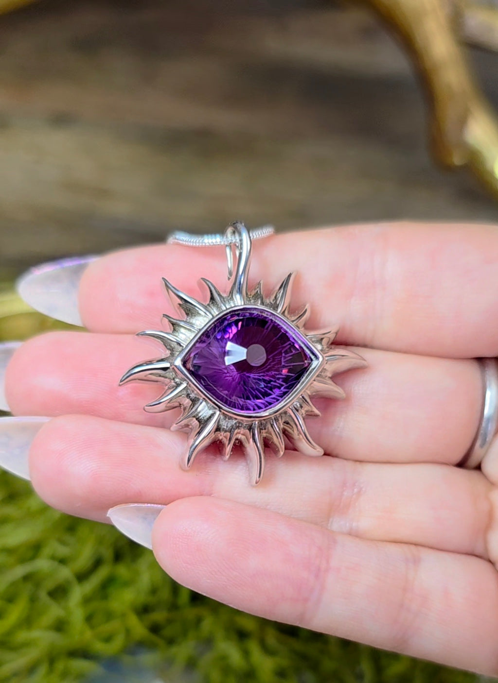 Amethyst Evil Eye Pendant