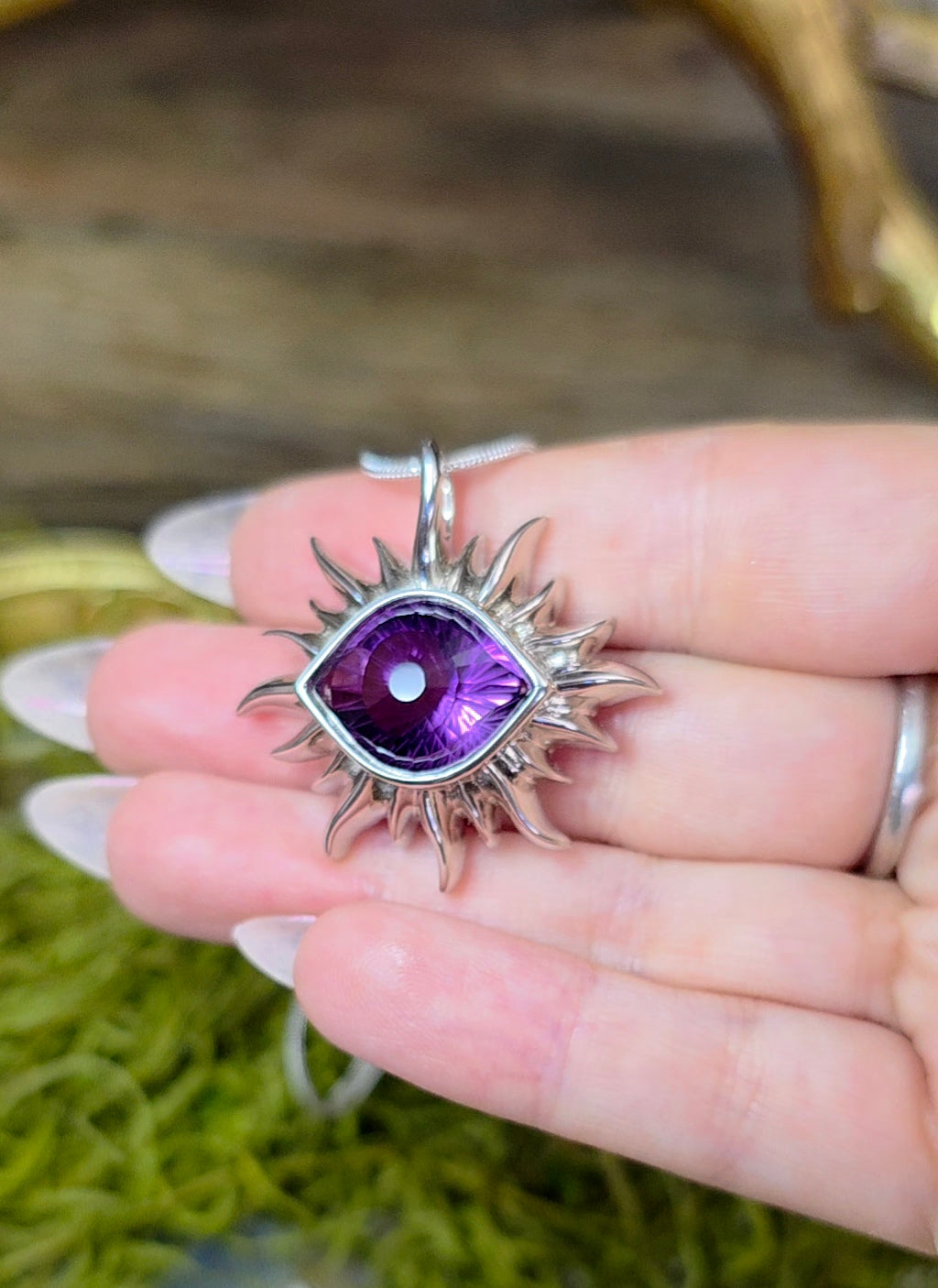 Amethyst Evil Eye Pendant