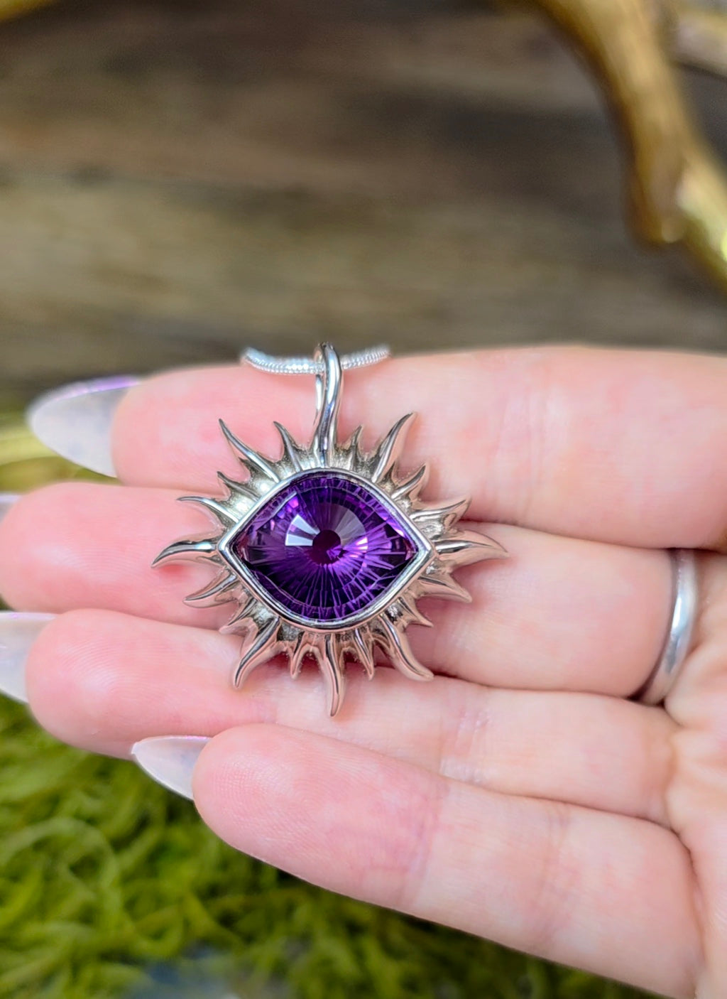 Amethyst Evil Eye Pendant