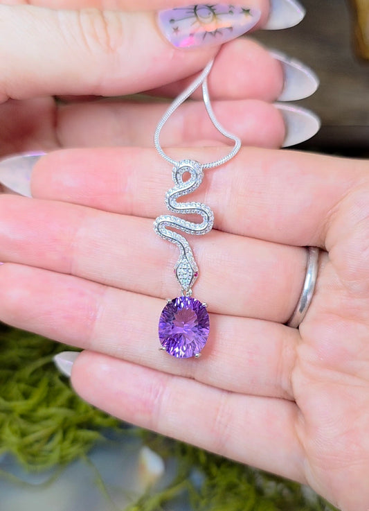 Amethyst Snake Pendant