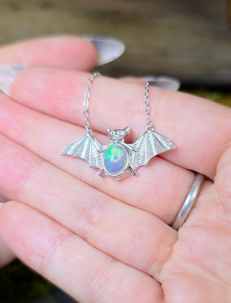 Opal Bat Pendant A
