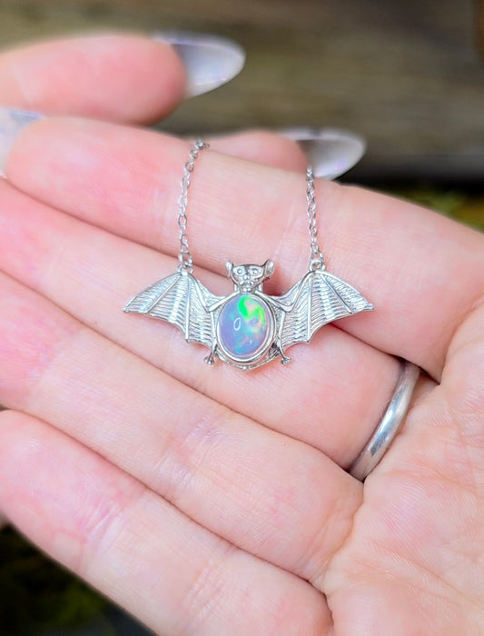 Opal Bat Pendant A