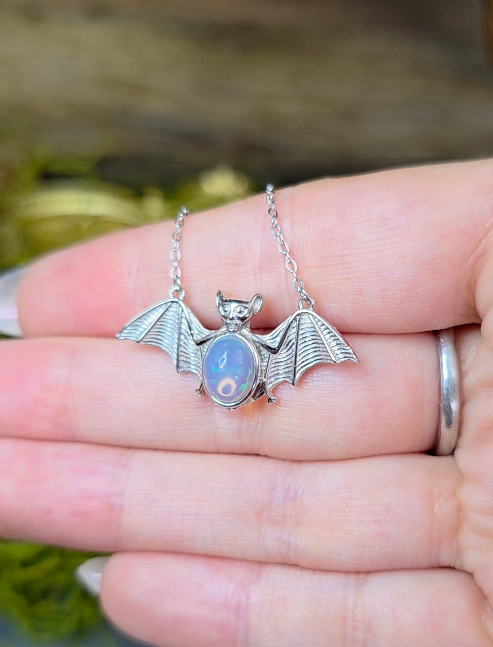 Opal Bat Pendant A
