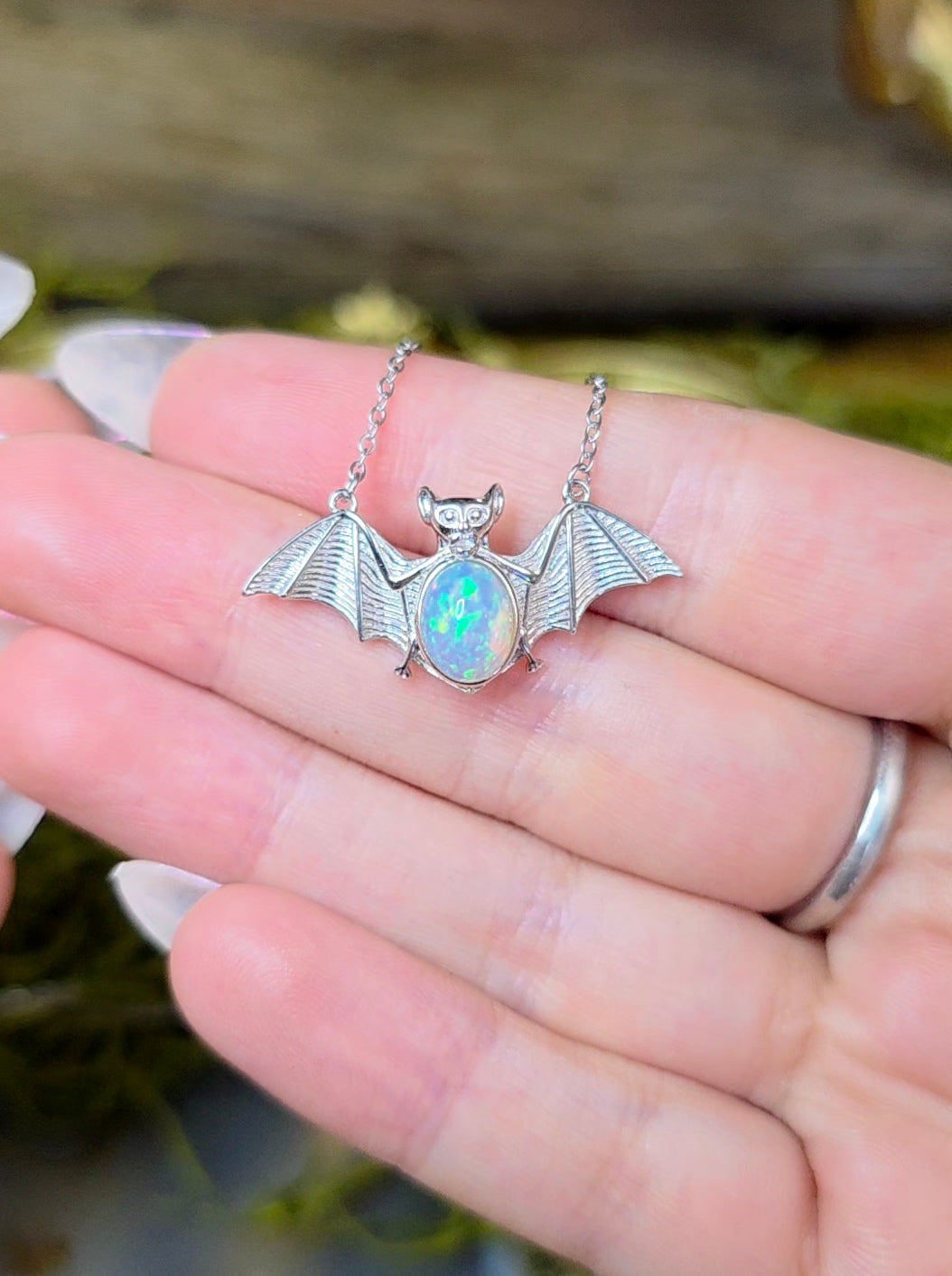 Opal Bat Pendant B