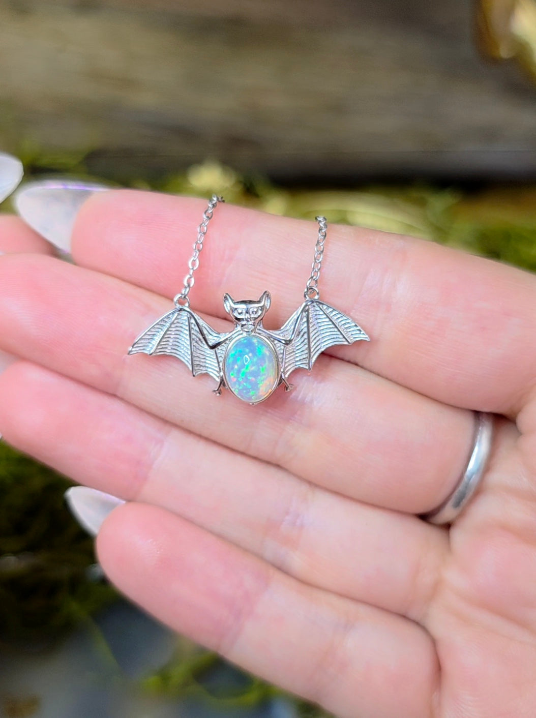 Opal Bat Pendant B