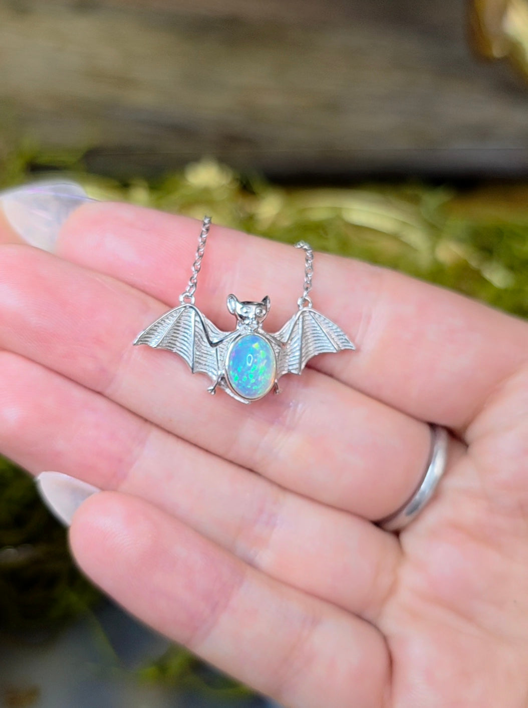 Opal Bat Pendant B